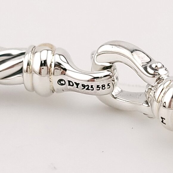 David Yurman Sterling Silver & 14k Gold FLEX 4mm Classic Cable Buckle Bracelet - Picture 8 of 11